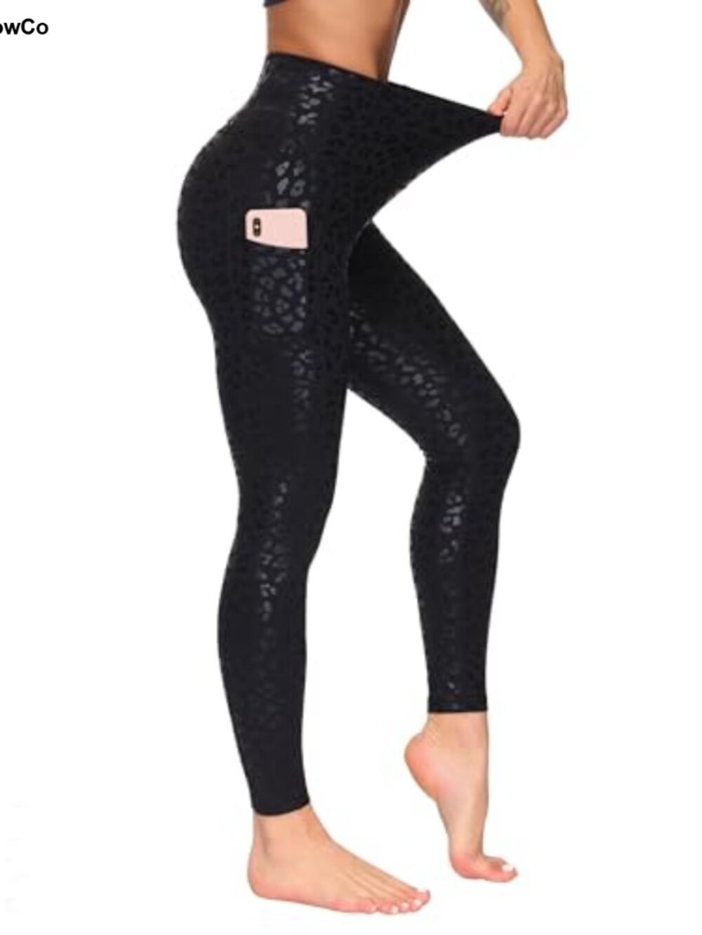 High Waist Yoga Pants Soft Workout Leggings Tummy Control Side Pockets